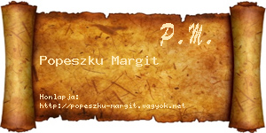 Popeszku Margit névjegykártya